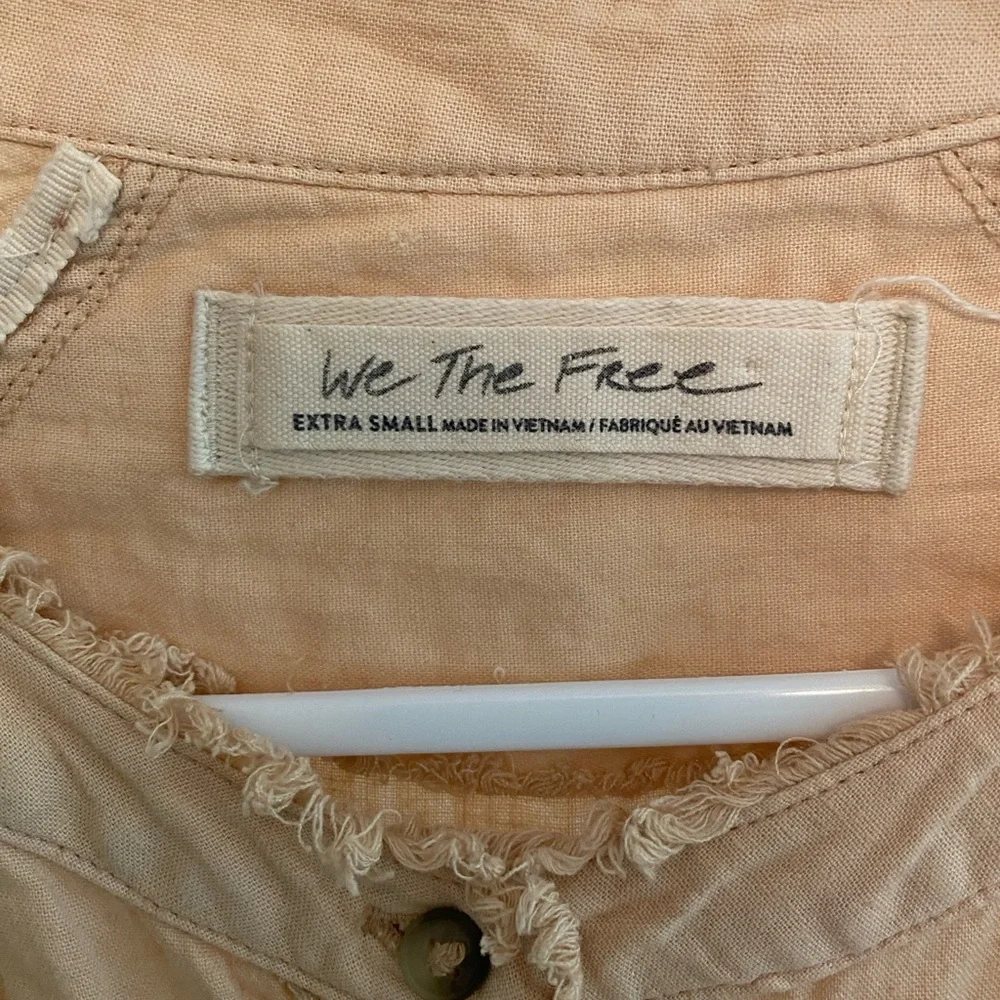 Free People We The Free Beige Button-Up Top - Picture 2 of 3